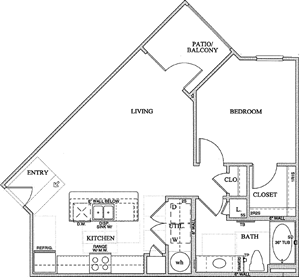 A2(a) One Bedroom / One Bath 724 Sq. Ft.*