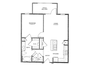 A1 - One Bedroom / One Bath - 713 Sq. Ft.*