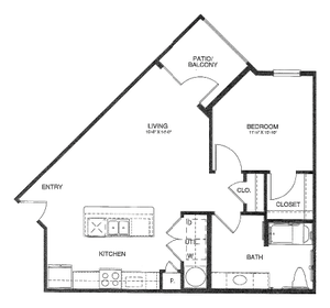 A2(ADA) - One Bedroom / One Bath - 723 Sq. Ft.*